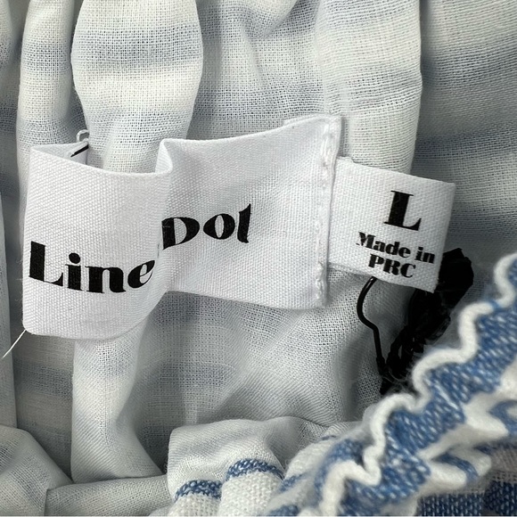 Line & Dot NWT Lea Ruffle Mini Dress in French Blue size Large - Picture 5 of 7